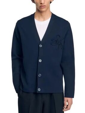 Single Flower Milano Knit Cardigan